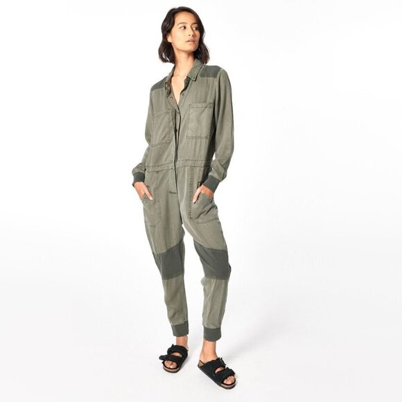 NWT Young Fabulous & Broke brown one piece button jumpsuit, S - Picture 2 of 13